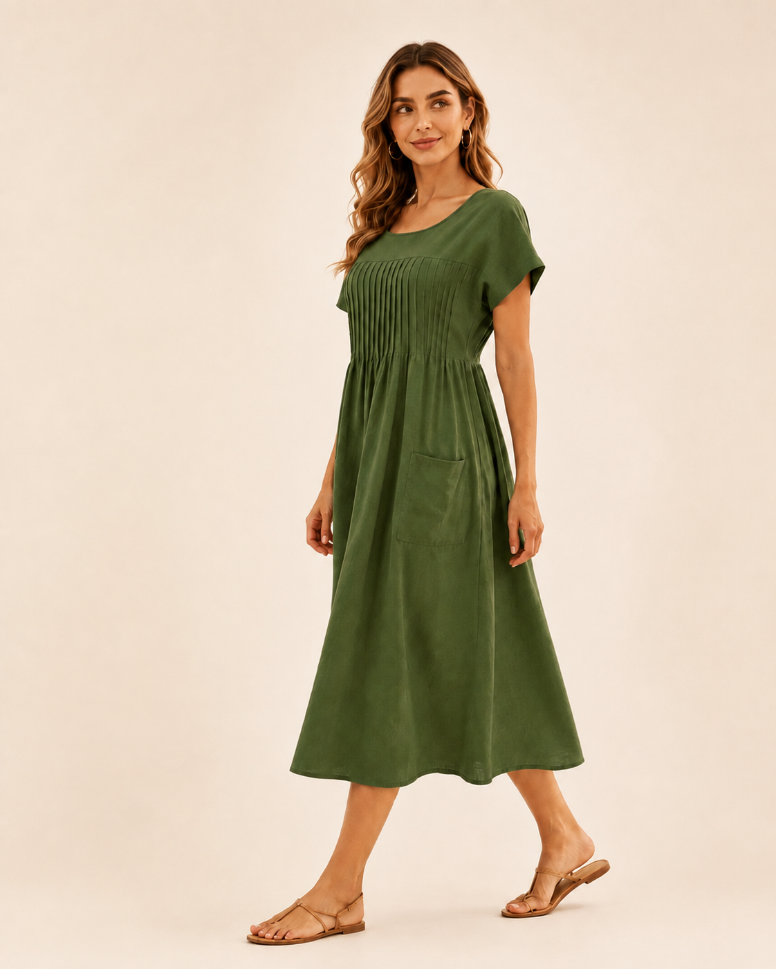 The Marlowe Pleated Midi Dress