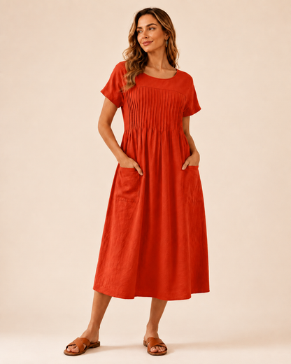 The Marlowe Pleated Midi Dress