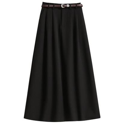 2026 Korean High Waisted Suit Pleated Skirt Plus Size Skirts for Women Spring Elegant Solid Women's Wrap Umbrella Skirts