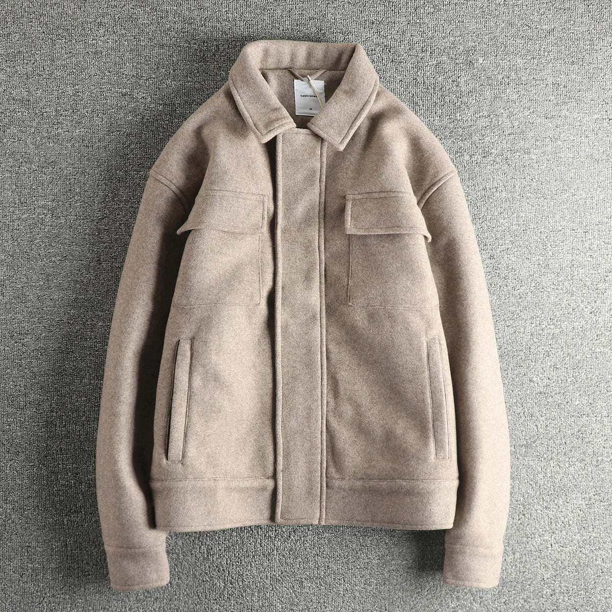 Thick woolen fabric American trendy men's jacket autumn and winter quilted cotton warm workwear cotton coat jacket top