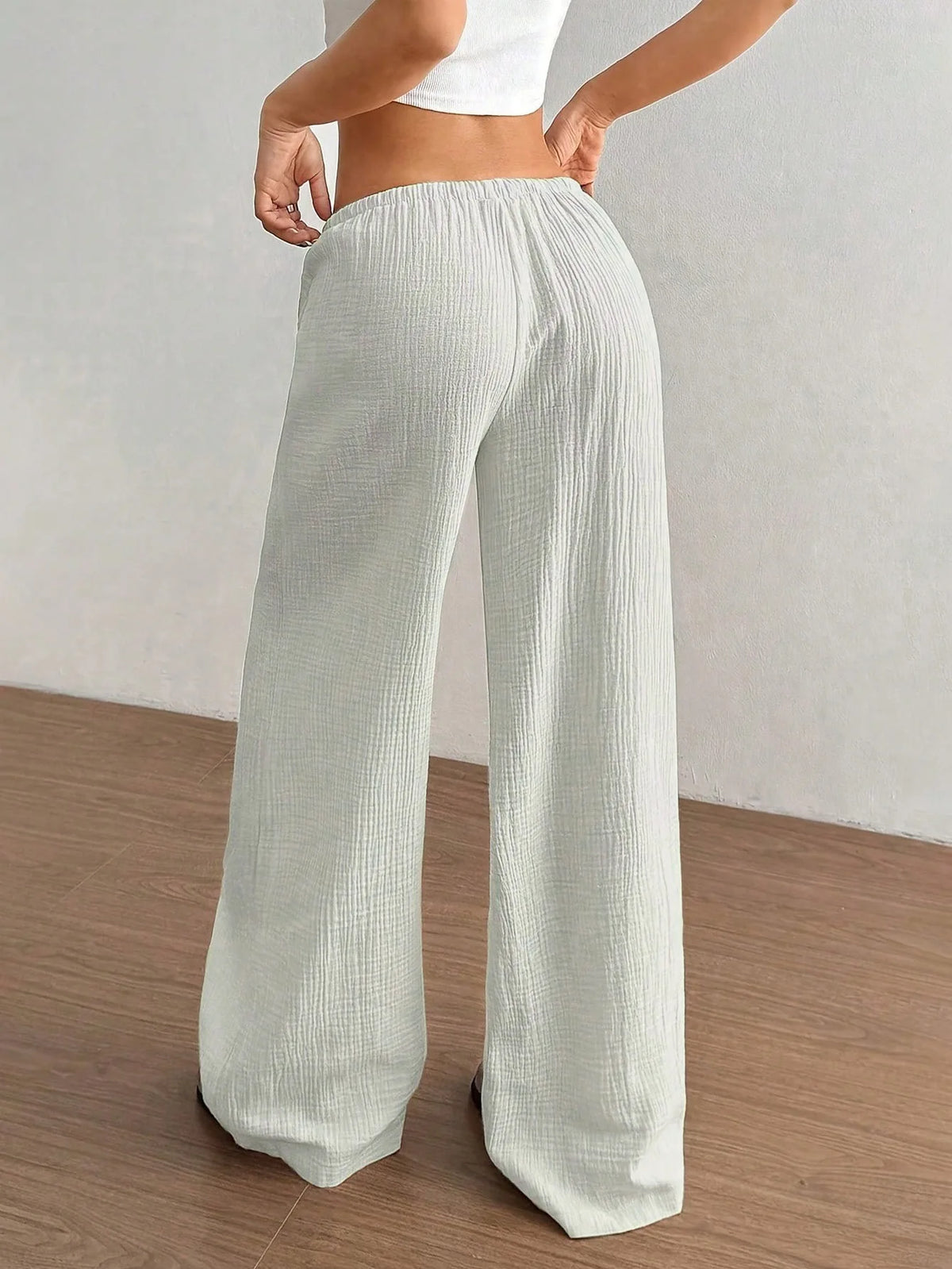 Elegant Women's Casual Versatile Solid-Color Wide-Leg Pants
