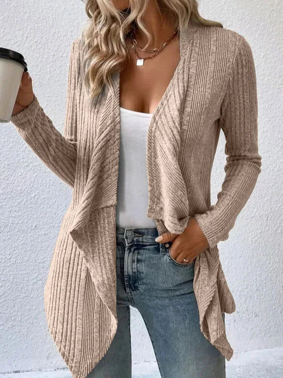 2025 Autumn/Winter New Women's Cardigan Top Solid Color Casual Fashionable Loose Long Sleeve Knitted Sweater Jacket
