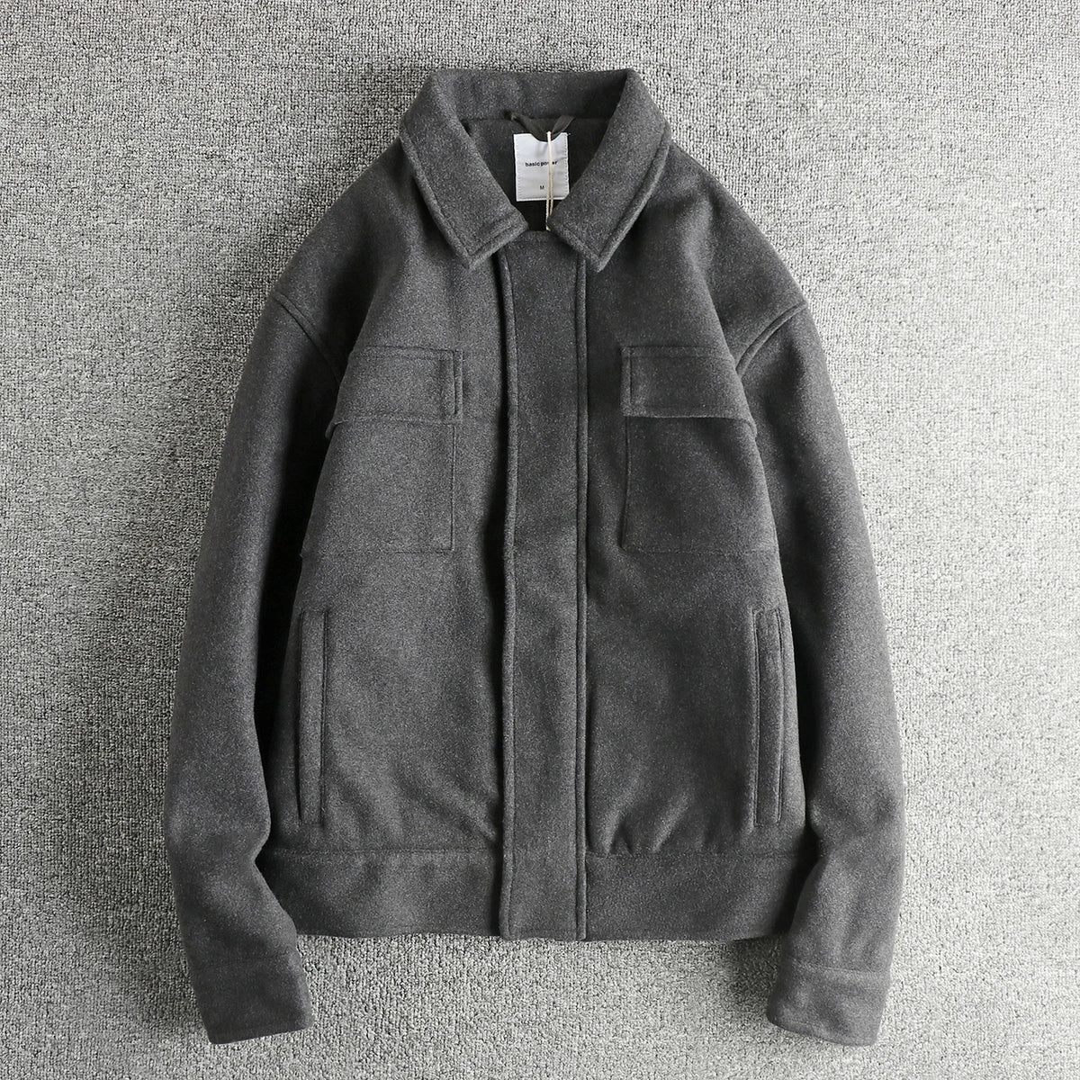 Thick woolen fabric American trendy men's jacket autumn and winter quilted cotton warm workwear cotton coat jacket top
