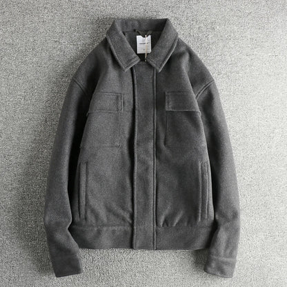Thick woolen fabric American trendy men's jacket autumn and winter quilted cotton warm workwear cotton coat jacket top