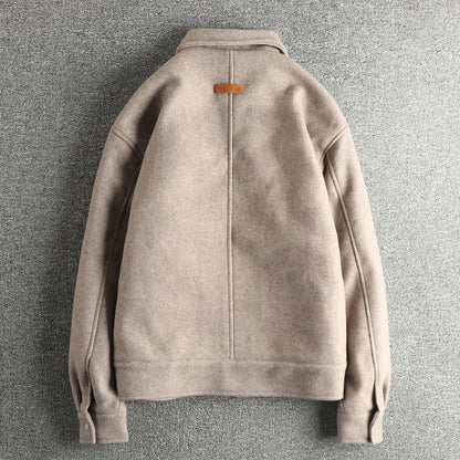 Thick woolen fabric American trendy men's jacket autumn and winter quilted cotton warm workwear cotton coat jacket top