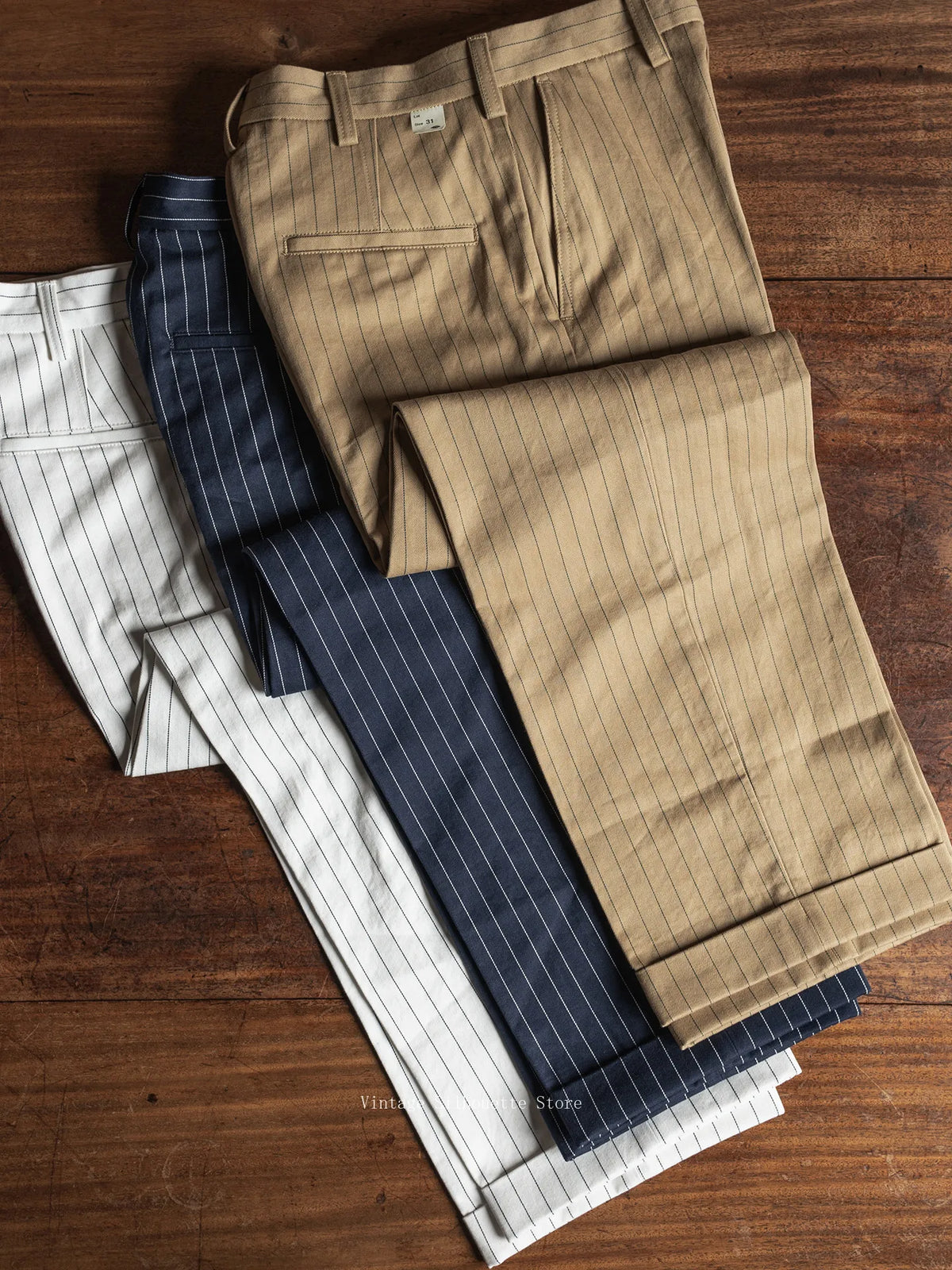 Rugged Bronson Vintage Coke Stripe Delivery Pants Men Herringbone Twill Loose Fit Workwear Trousers High Waist Straight Leg
