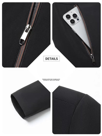 2026 Men's Black Long-sleeve Jacket with A Turn-down Collar, Suitable for Business/casual/executive Wear, Blue and Khaki Coat.