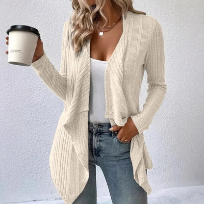 2025 Autumn/Winter New Women's Cardigan Top Solid Color Casual Fashionable Loose Long Sleeve Knitted Sweater Jacket