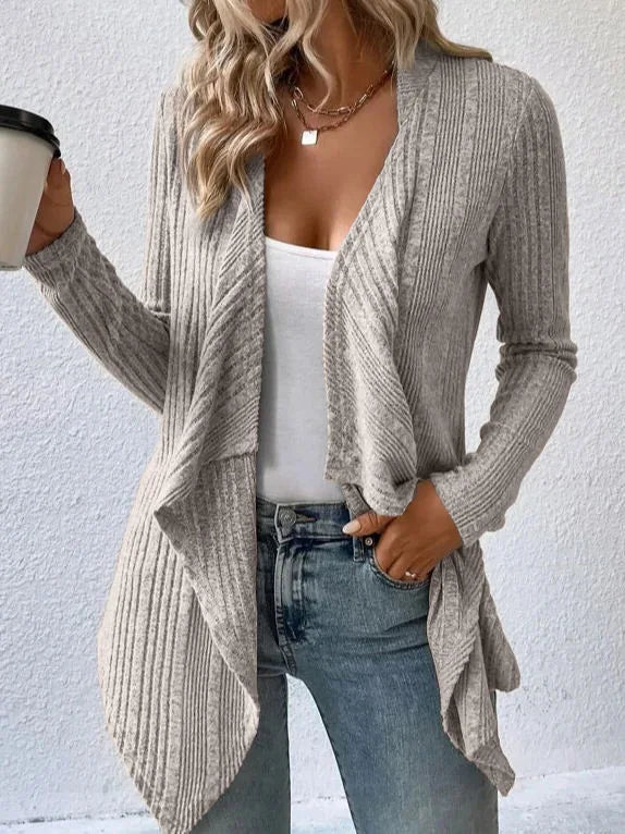 2025 Autumn/Winter New Women's Cardigan Top Solid Color Casual Fashionable Loose Long Sleeve Knitted Sweater Jacket