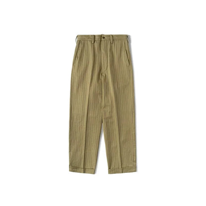 Rugged Bronson Vintage Coke Stripe Delivery Pants Men Herringbone Twill Loose Fit Workwear Trousers High Waist Straight Leg