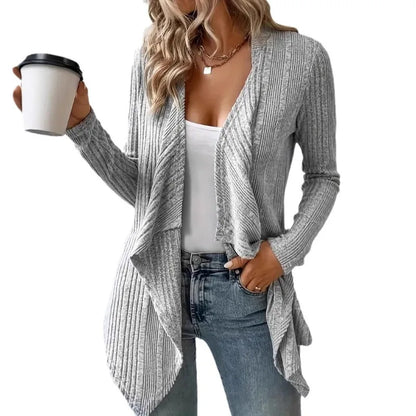 2025 Autumn/Winter New Women's Cardigan Top Solid Color Casual Fashionable Loose Long Sleeve Knitted Sweater Jacket