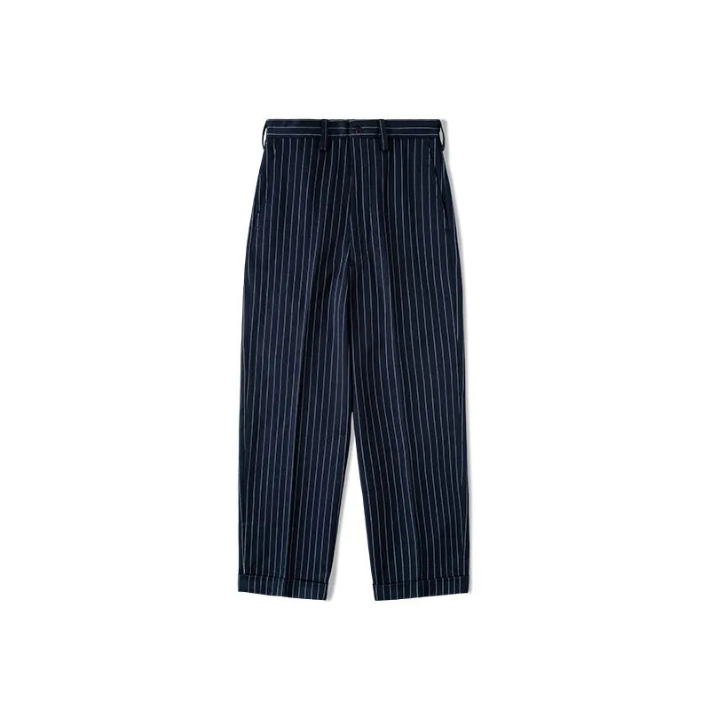 Rugged Bronson Vintage Coke Stripe Delivery Pants Men Herringbone Twill Loose Fit Workwear Trousers High Waist Straight Leg