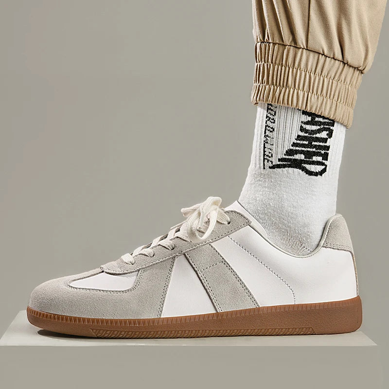 Leisure Walk Tenis Masculino Trainers Fashion Leather Men's Casual Shoes Lace Up  Simple Vulcanize Shoes Outdoor Male Sneakers