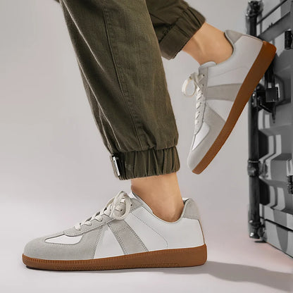 Leisure Walk Tenis Masculino Trainers Fashion Leather Men's Casual Shoes Lace Up  Simple Vulcanize Shoes Outdoor Male Sneakers